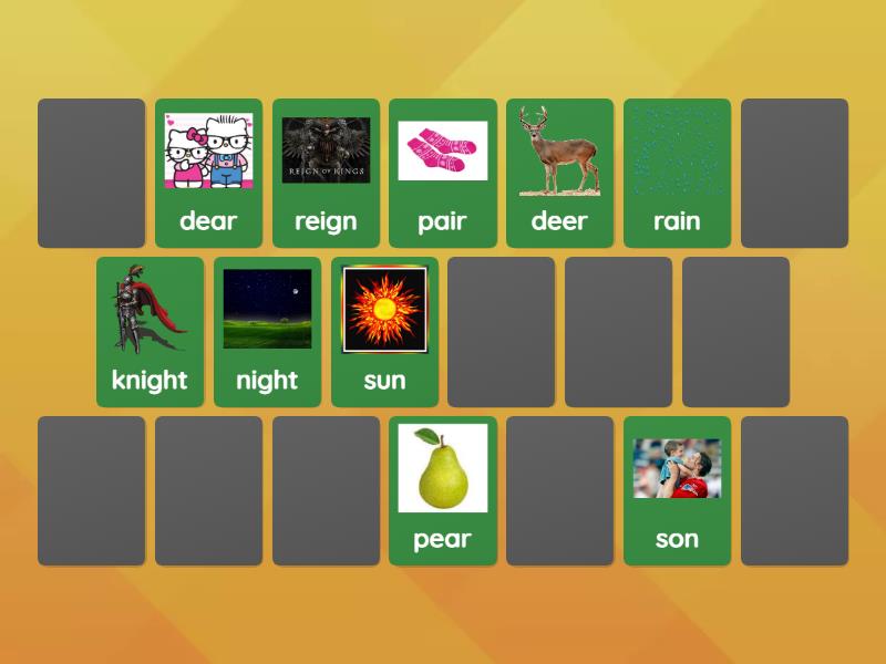 Homophones - Matching pairs