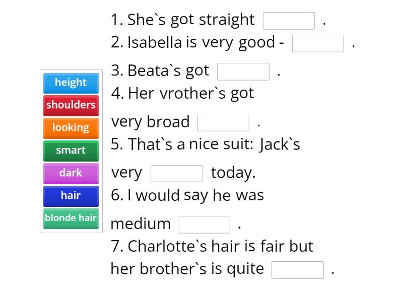 Appearance 10.1 - Complete the sentence