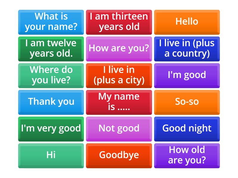 Copy of Tout sur moi: Les Salutations/ All about me: Greetings - Flip tiles
