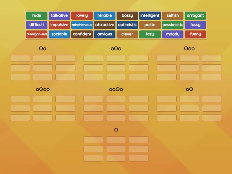 word stress 2 - Group sort