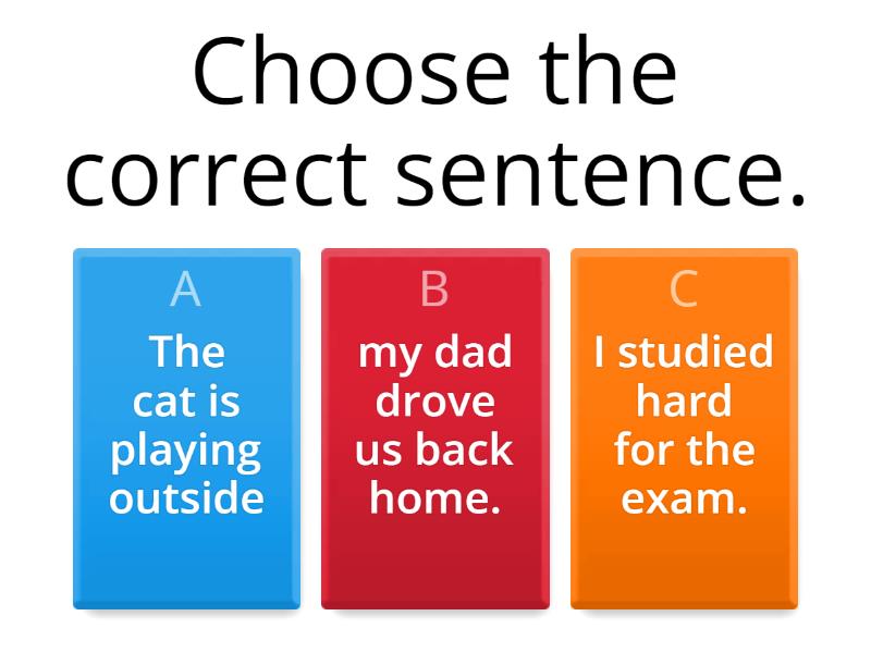 Choose the correct sentence - Quiz
