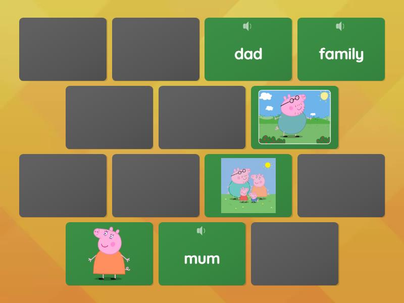 Peppa Pig Family Flashcards Pairs - Matching pairs