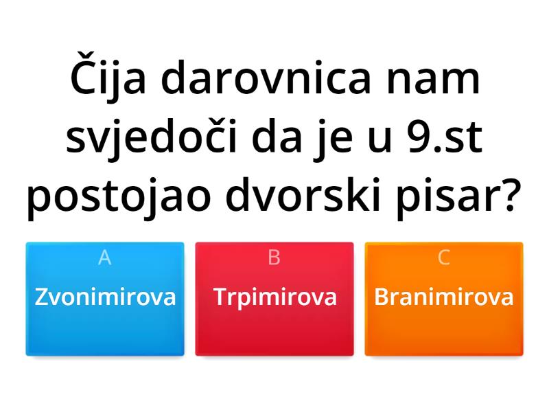 Kultura I Umjetnost U Ranosrednjovjekovnoj Hrvatskoj - Quiz