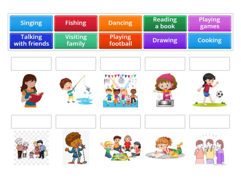 Free Time Activity with Pictures (easy) - Match up