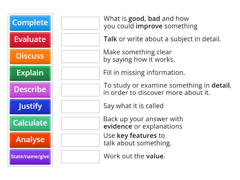 Command words - Match up
