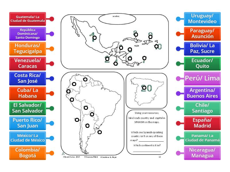 name 10 spanish speaking countries and their capitals