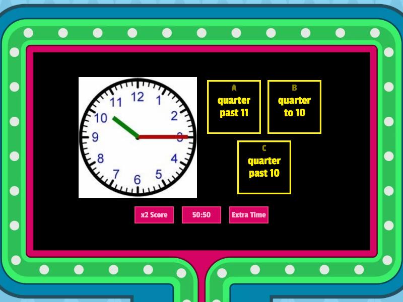 o'clock / half past / quarter past /quarter to - Gameshow quiz