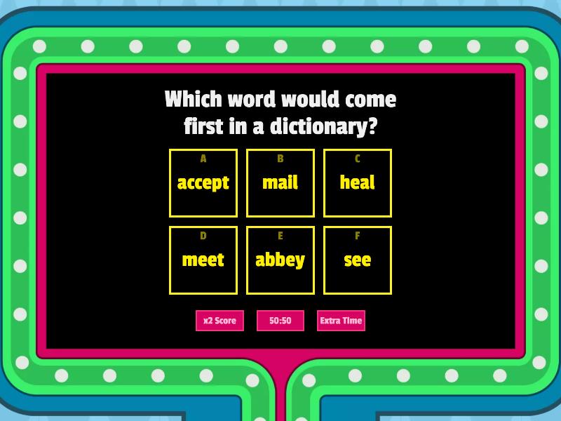 Dictionary Quiz The Alphabet Gameshow Quiz