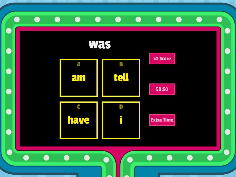 Verbs Gameshow - Gameshow Quiz