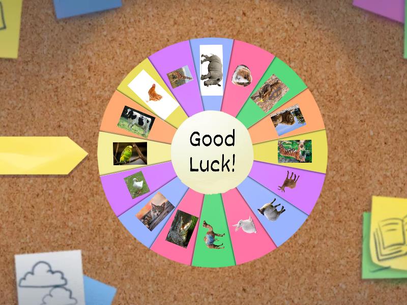 Wild animals, Farm animals, pets - Random wheel