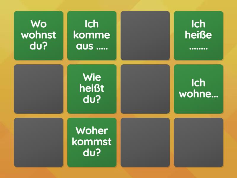 Hallo, ich bin - Matching pairs