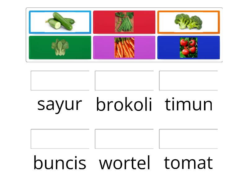 Yuk Pasangkan Gambar Sayuran Dibawah Ini Dengan Benar... - Match Up