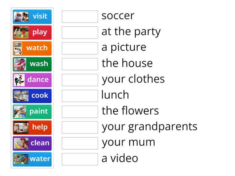 Spotlight 4 Unit 12 Verbs Match Up