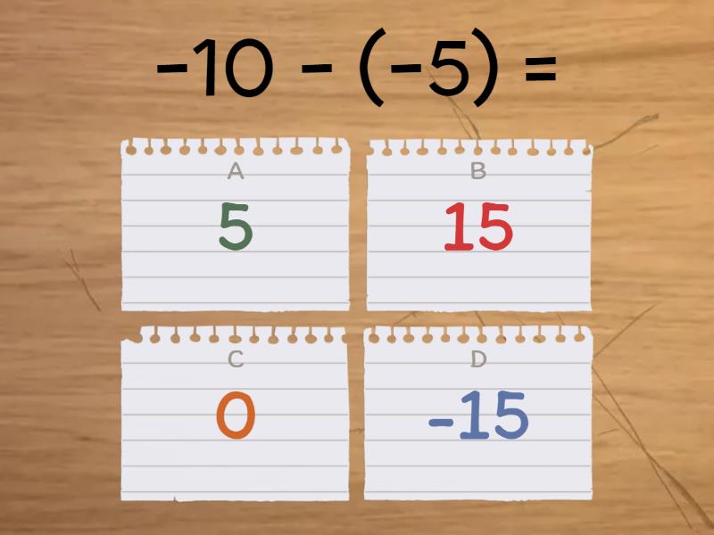 Matematyka Z Kluczem Sprawdzian Liczby Ujemne Matematyka - liczby ujemne eb - Quiz