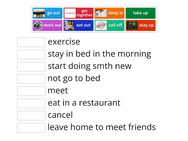 Optimise B1 Unit 4 Phrasal Verbs - Match Up