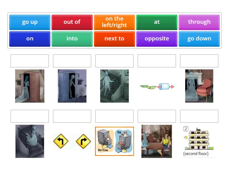 Prepositions of place and movement - Match up