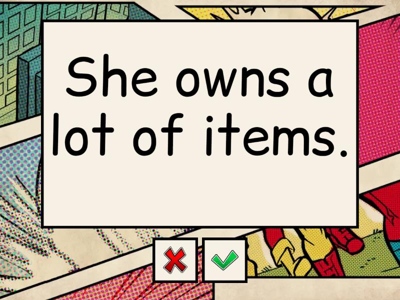 I own a lot of items. to own a lot of items - Flash cards