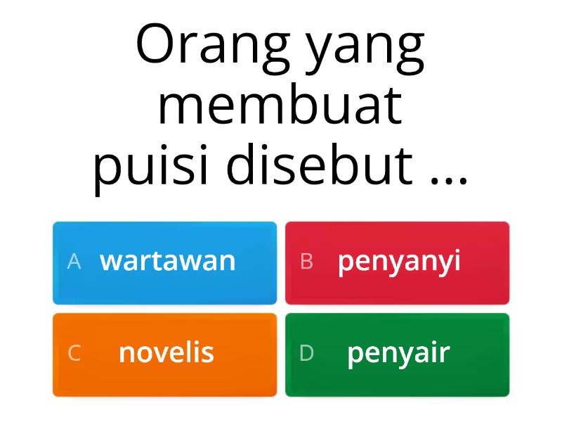 Kuis B. Indonesia - Puisi Kelas 4 - Quiz