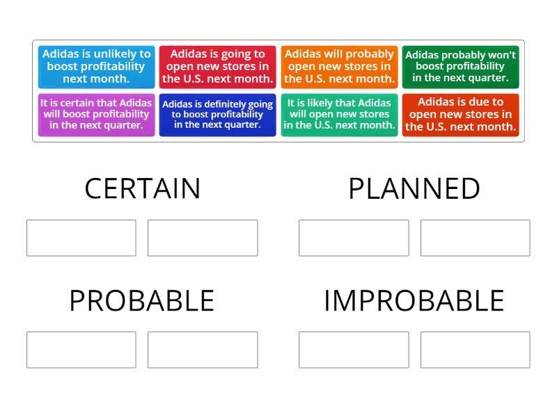 EXERCISE 5A - PROBABILITY - Group sort