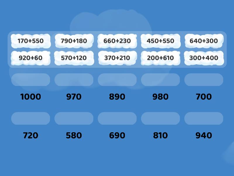 Összeadás 1000 Es Számkör Match Up 1049