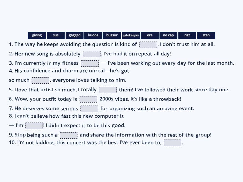 slang x2 controled Uzupełnij zdanie