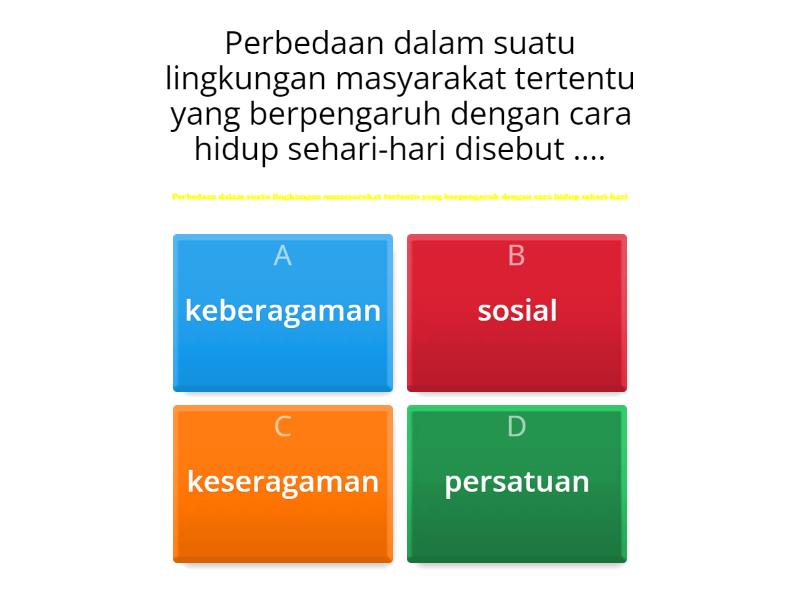 Keberagaman Sosial Budaya Di Indonesia - Quiz