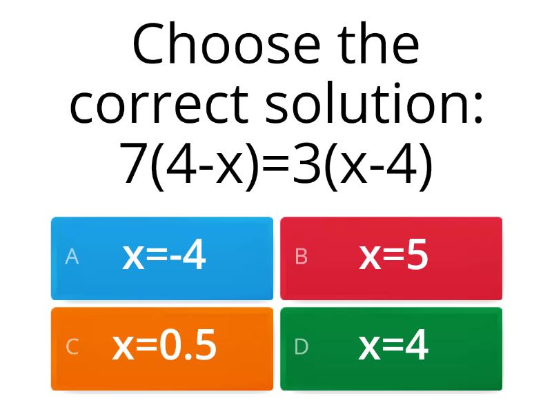 PreAlgebra Solving Multistep Equations - Quiz