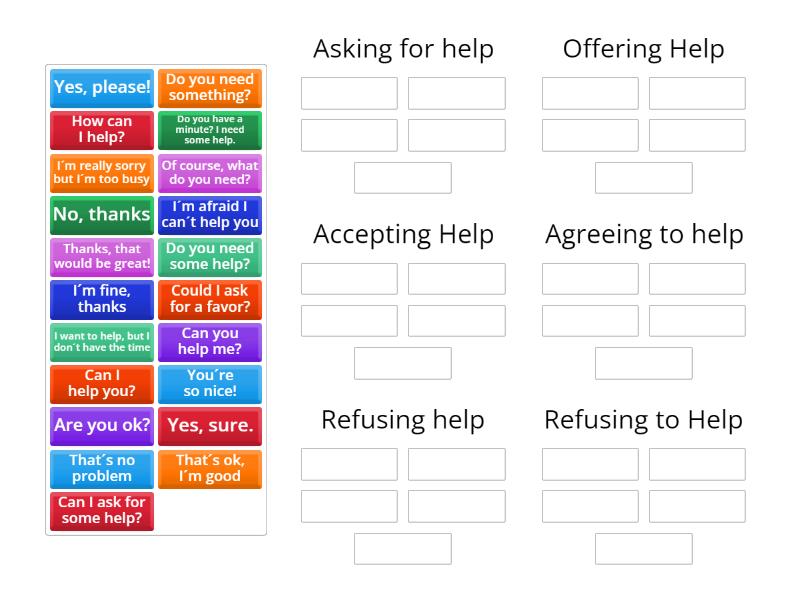 Asking for / Offering Help - Group sort