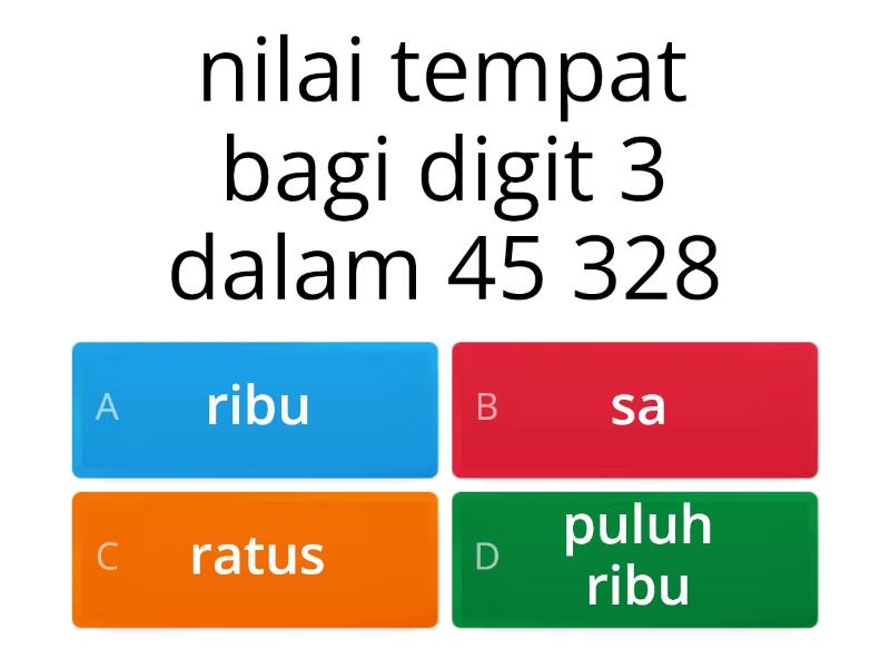 NILAI TEMPAT DAN NILAI DIGIT TAHUN 5 - Quiz