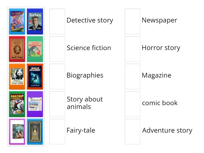 types of BOOKS - Match up