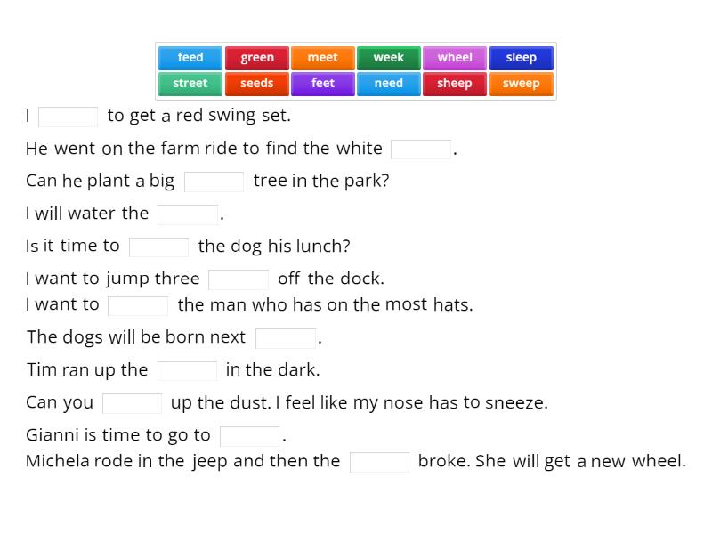 ee sentence Complete the sentence