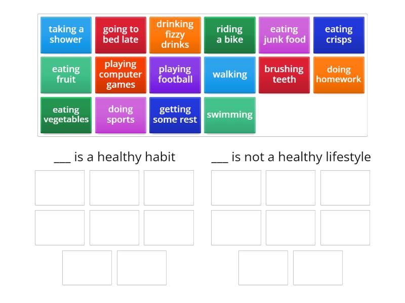 Healthy lifestyle - Group sort