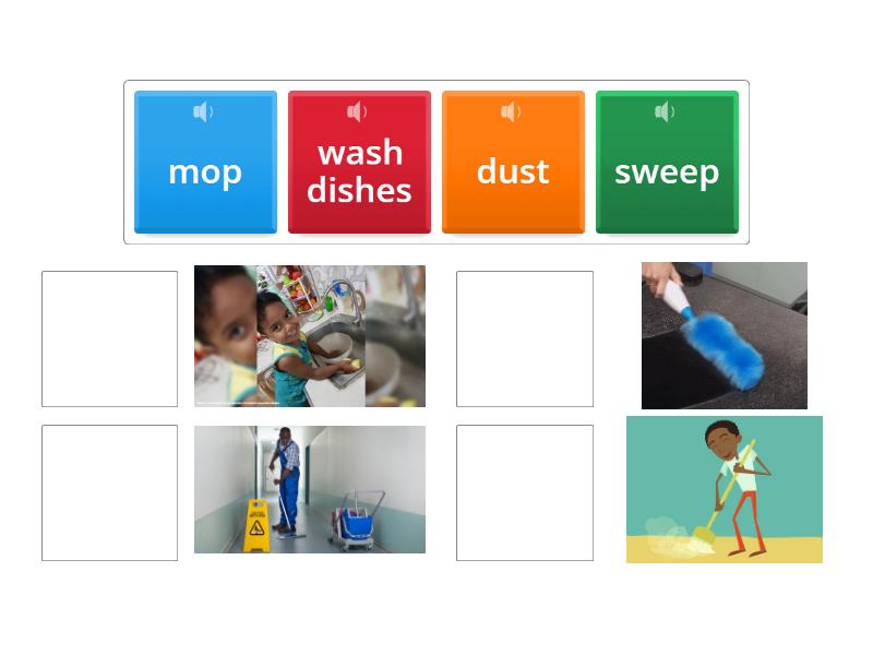 Housekeeping Action Verbs - Match up