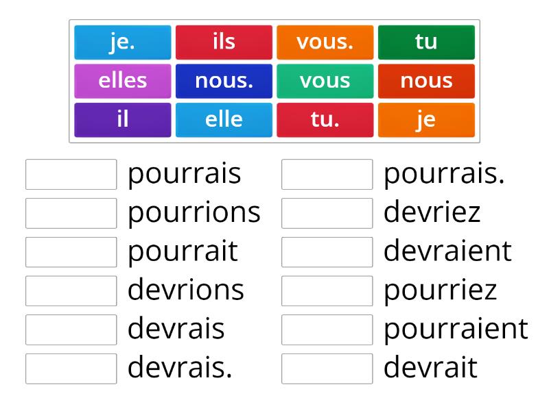 Pouvoir / Devoir - conditionnel - Match up