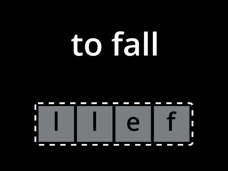 Irregular verbs fall - let - Anagram