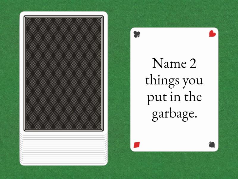 Recycling questions speaking cards