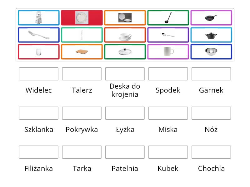 Przedmioty w kuchni - Match up