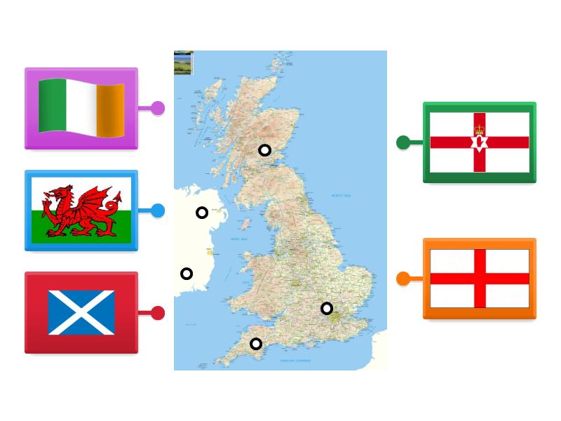 The UK map - Labelled diagram