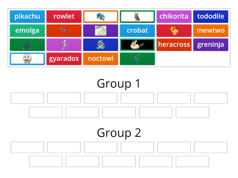 Pokemon Guessing Game Group Sort