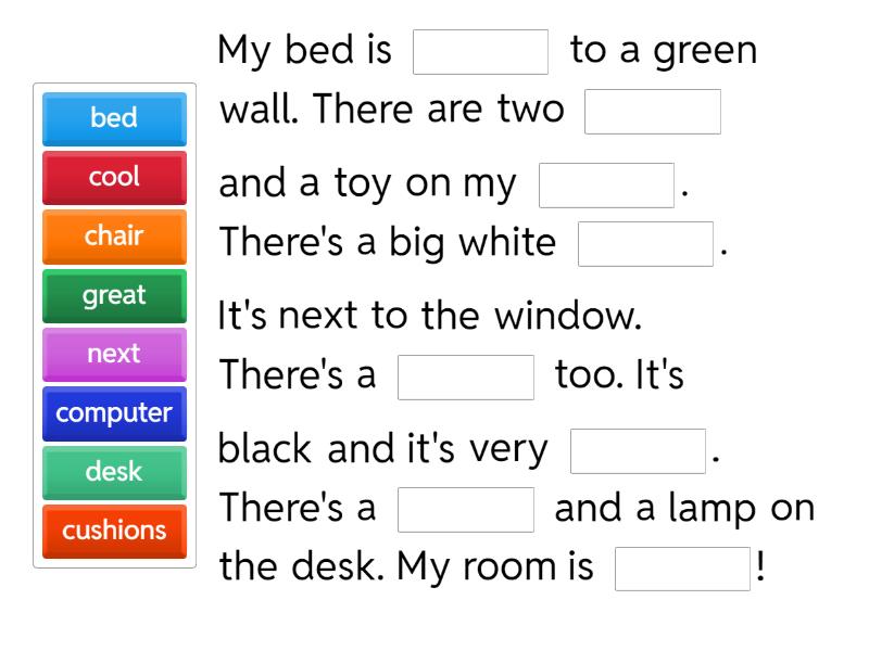 GoGetter/1/3.6 - My bedroom - Complete the sentence