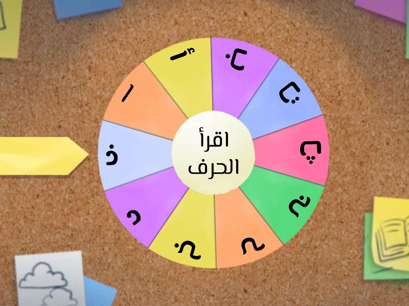 الحروف من أ الى ذ - تحضيري - Spin the wheel