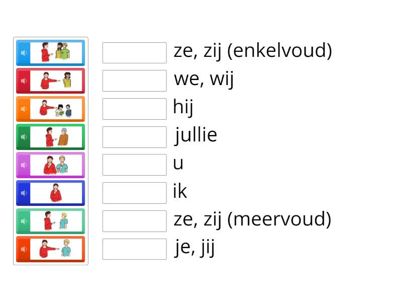 NT2 Contact! Nieuw 1 H2 Persoonlijke voornaamwoorden - Match up