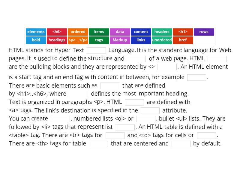 HTML - Missing word