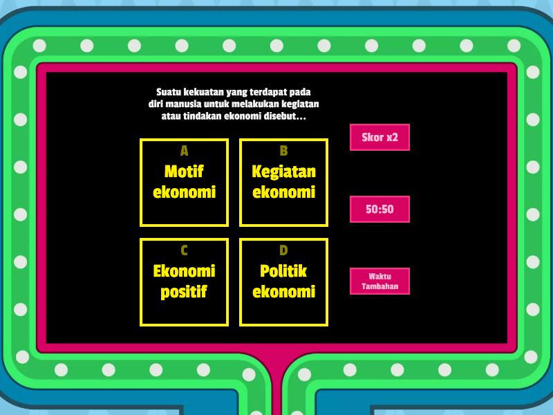 Game Tindakan Motif Prinsip Ekonomi - Gameshow Quiz