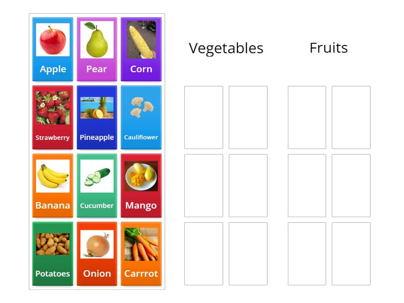 Fruits and vegetables Game for kids - Group sort