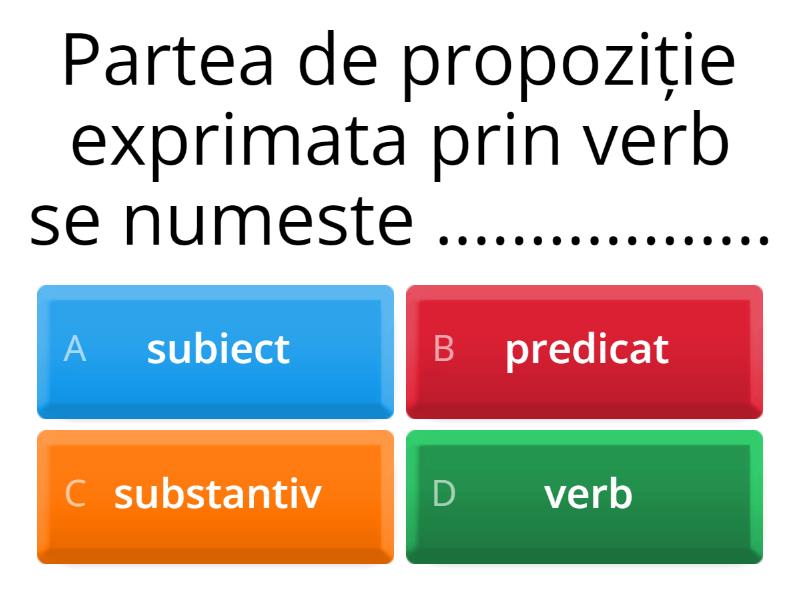 subiectul si predicatul clasa 4 wordwall