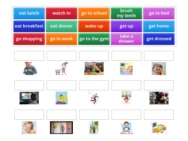 daily routines 1 - Match up