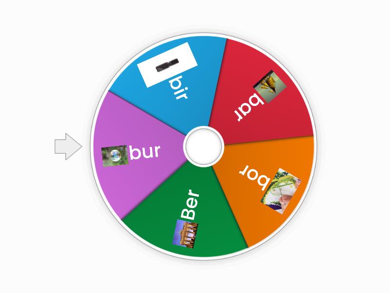 Sílabas: bar, ber, bir, bor, bur - Rueda aleatoria