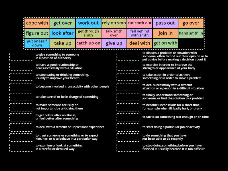 Focus 2 Unit 8 Phrasal verbs - Match up