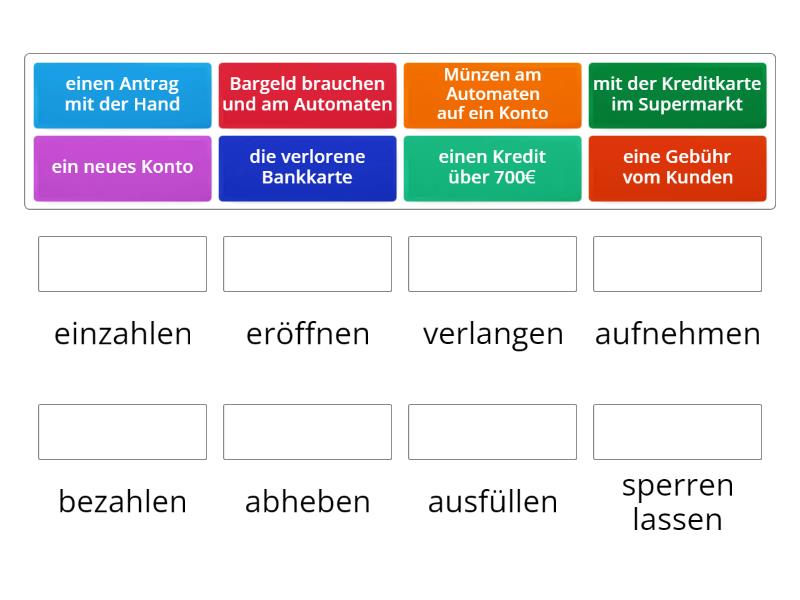 Welches Verb Passt? Ordnen Sie Zu. - Match Up